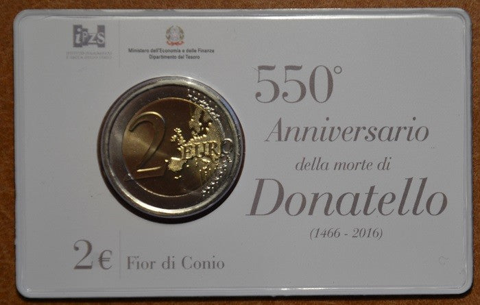 2 Euro Olaszország 2016 - Donatello halálának 550. évfordulója (BU kártya)