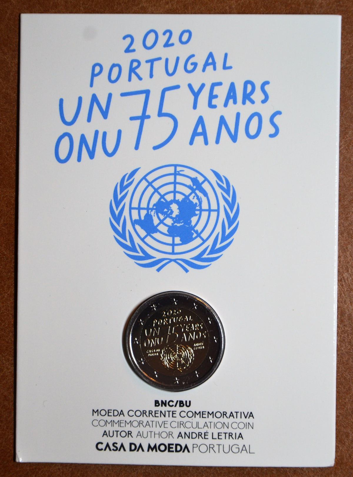2 Euro Portugália 2020 - 75 éves az Egyesült Nemzetek Szövetsége (BU)