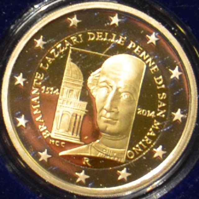 2 Euro San Marino 2014 - Bramante Donato halálának 500. évfordulója (Proof)