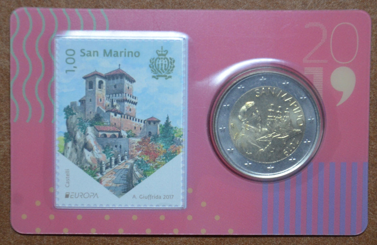 2 Euro San Marino 2019 - Szent Marinus (BU kártya bélyeggel)