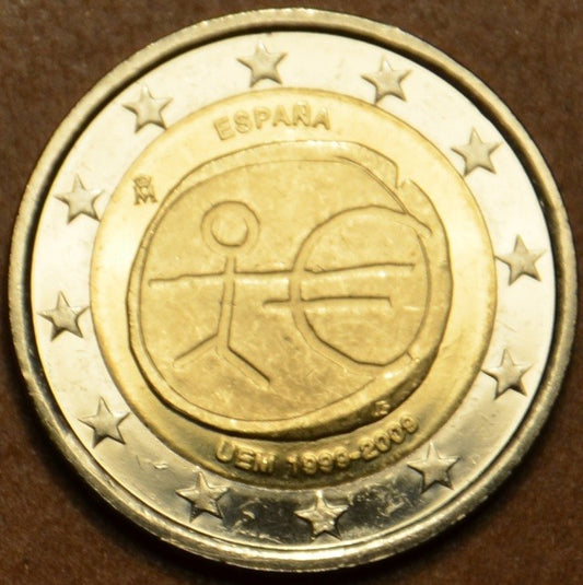 2 Euro Spanyolország 2009 - 10 éves az Európai Monetáris Unió NAGY CSILLAGOK (UNC)