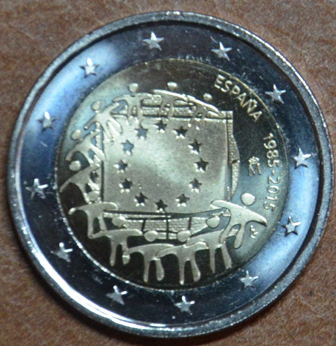 2 Euro Spanyolország 2015 - Az európai lobogó 30 éve (UNC)