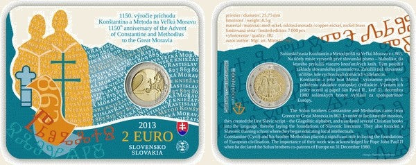 2 Euro Szlovákia 2013 - Cirill és Method bizánci missziójának 1150. évfordulója (BU)