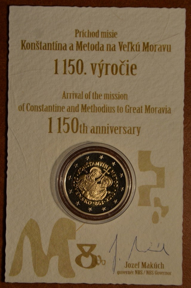 2 Euro Szlovákia 2013 - Cirill és Method bizánci missziójának 1150. évfordulója (Proof)