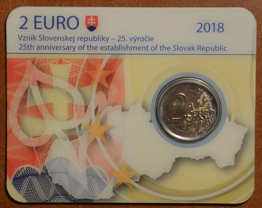 2 Euro Szlovákia 2018 - Szlovákia 25. évfordulója (BU kártya)