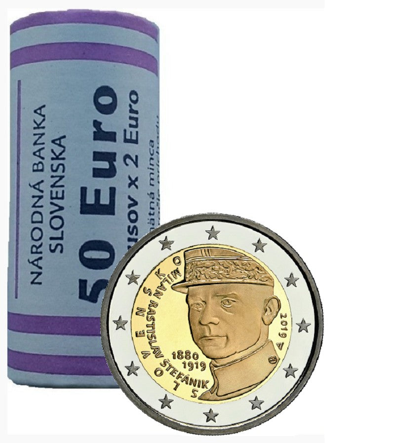 2 Euro Szlovákia 2019 - Milan Rastislav Štefánik (25 x UNC)