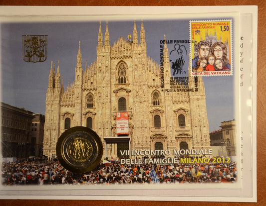 2 Euro Vatikán 2012 - A családok 7. világtalálkozója (Numisbrief)