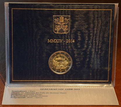 2 Euro Vatikán 2014 - A berlini fal leomlásának 25. évfordulója (BU)