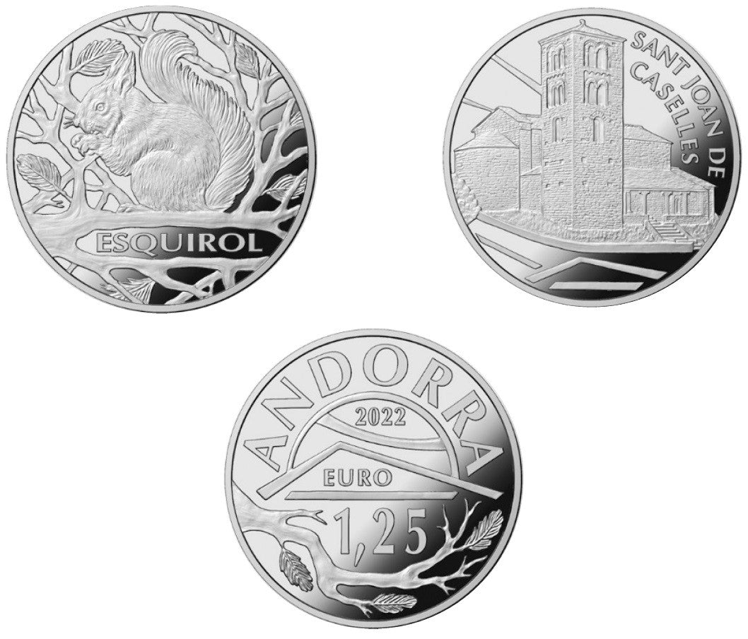 Andorra 2x 1,25 Euro 2022 -  Mókus és St. Joan de Caselles (BU)