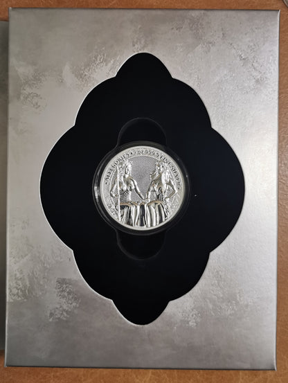 25 Mark Germania 2021 - Allegories: Austria & Germania (5 oz Ag)