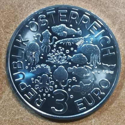 3 Euro Ausztria 2022 - A kékgyűrűs polip (UNC)