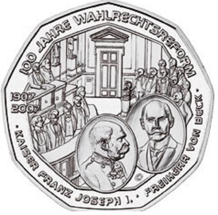 5 Euro Ausztria 2007 - Választójog (UNC)