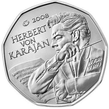 5 Euro Ausztria 2008 - Herbert von Karajan (UNC)