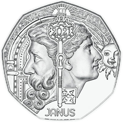 5 Euro Ausztria 2021 - Újévi érme: Janus (BU)