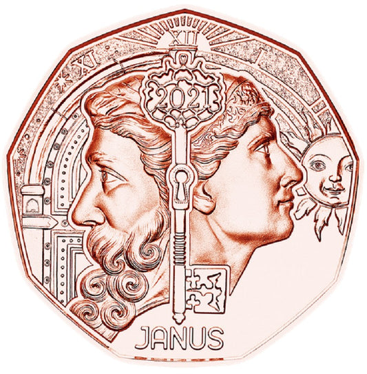 5 Euro Ausztria 2021 - Újévi érme: Janus (UNC)