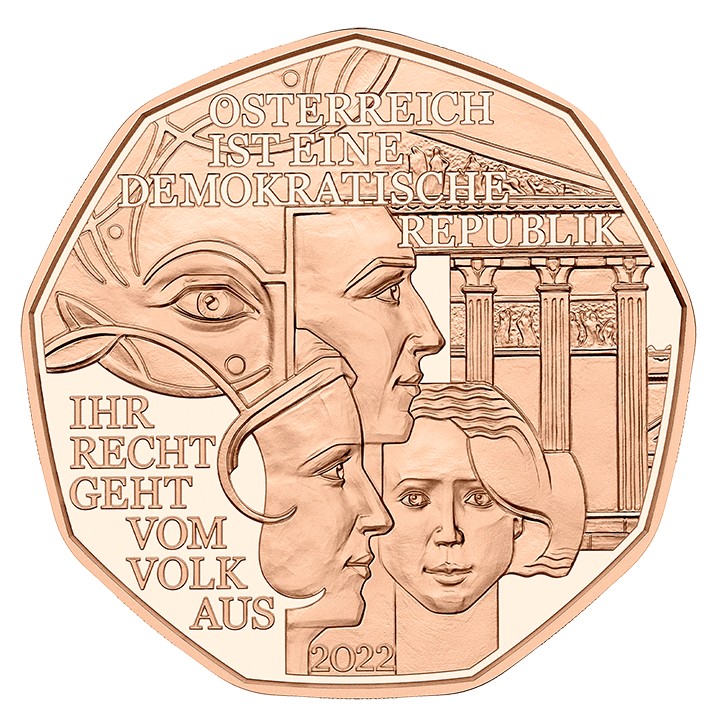 5 Euro Ausztria 2022 - Demokrácia (UNC)
