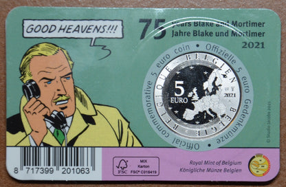 5 Euro Belgium 2021 Blake & Mortimer (BU kártya)