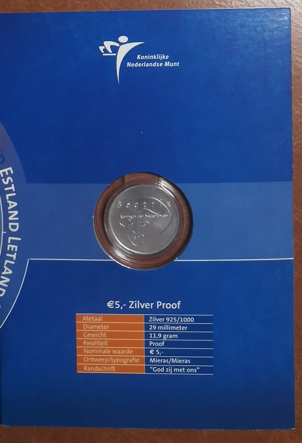 5 Euro Hollandia 2004 - Az EU bővítése (Proof kártya)