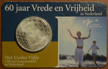 5 Euro Hollandia 2005 - Béke és szabadság (BU kártya)