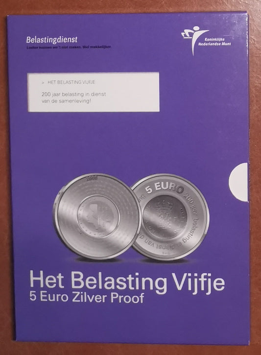 5 Euro Hollandia 2006 - Az adó 200 éve (Proof kártya)