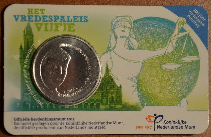 5 Euro Hollandia 2013 A béke palotája (UNC kártya)