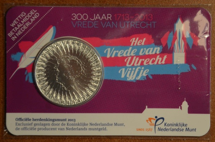 5 Euro Hollandia 2013 - Az utrechti béke 400 éve (BU kártya)