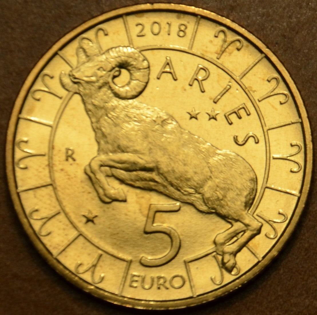 5 Euro San Marino 2018 Zodiac: Aries (UNC)