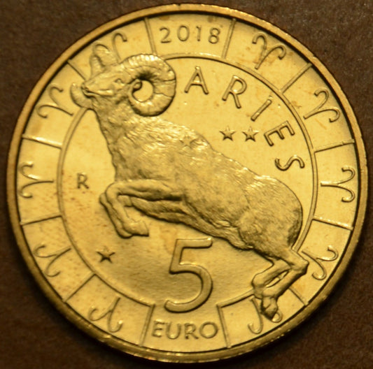 5 Euro San Marino 2018 Zodiac: Aries (UNC)
