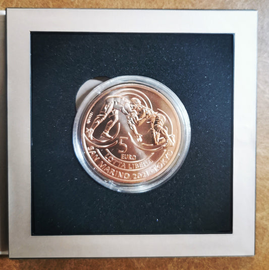 5 Euro San Marino 2021 Tokio: Szabadfogású birkózás (UNC)