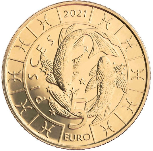 5 Euro San Marino 2021 Zodiac: Halak (UNC)