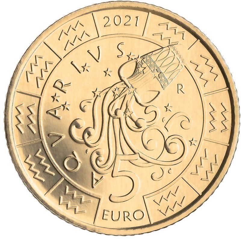 5 Euro San Marino 2021 Zodiac: Vízöntő (UNC)