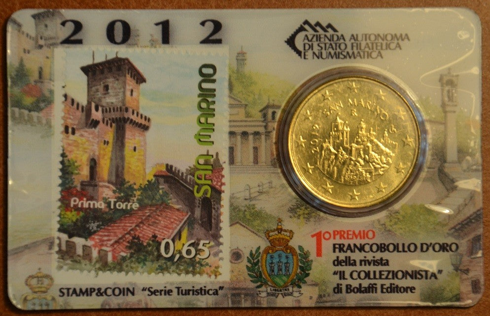 50 cent San Marino 2012 + bélyeg I. (BU)