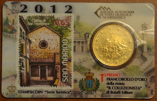 50 cent San Marino 2012 + bélyeg II. (BU)