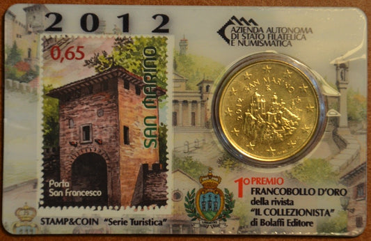 50 cent San Marino 2012 + bélyeg III. (BU)