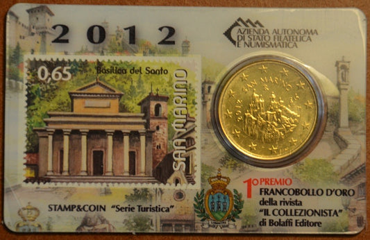 50 cent San Marino 2012 + bélyeg IV. (BU)