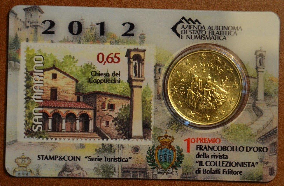 50 cent San Marino 2012 + bélyeg VI. (BU)