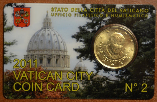 50 cent Vatikán 2011 hivatalos érmekártya No. 2 (BU)