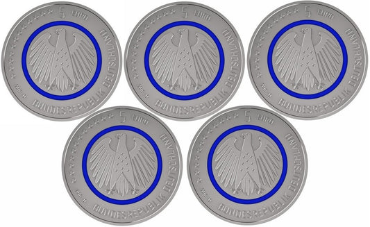 5 Euro Németország "ADFGJ" 2016 Föld bolygó (5x UNC)
