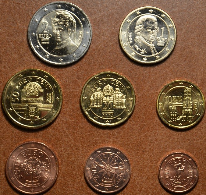 8 részes forgalmi sor Ausztria 2004 (UNC)