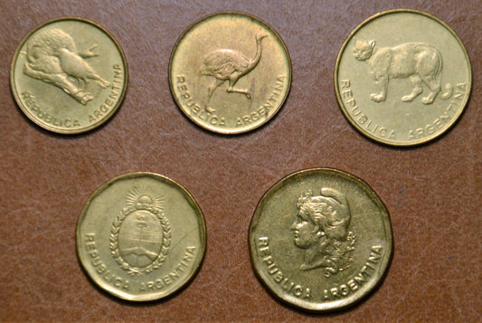 Argentína 5 érme 1985-1988 (UNC)