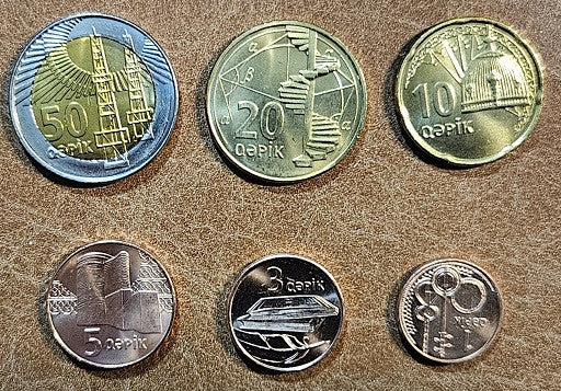 Azerbajdzsán 6 érme 2006 (UNC)