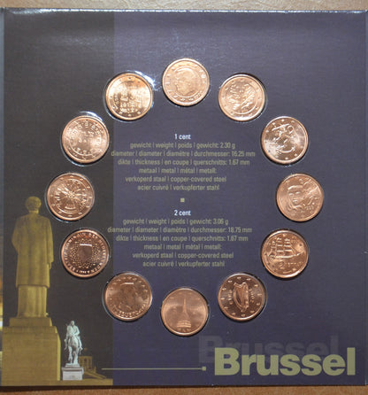 Belgium 2002 - 12x 1 és 2 cent (BU)