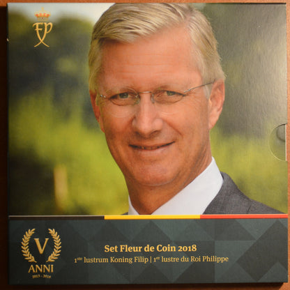 Belgium 2018 forgalmi sor Fülöpöt ábrázoló medállal (BU)