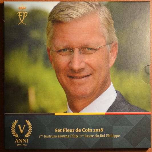 Belgium 2018 forgalmi sor Fülöpöt ábrázoló medállal (BU)