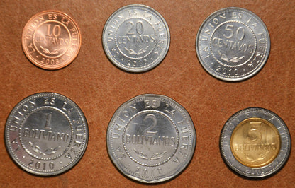 Bolívia 6 érme 2008-2010 (UNC)