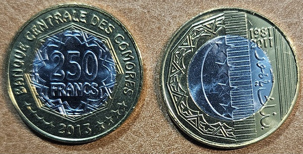 Comore-szigetek 250 frank 2013 (UNC)