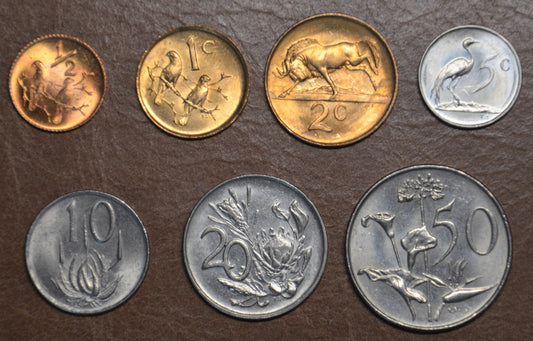 Dél-afrikai Köztársaság 7 érme 1970-1990 (UNC)