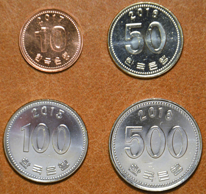 Dél-Korea 4 érme 2015-2017 (UNC)