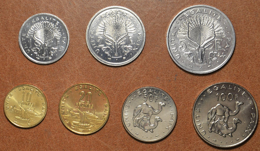 Dzsibuti 7 érme 1977-1999 (UNC)