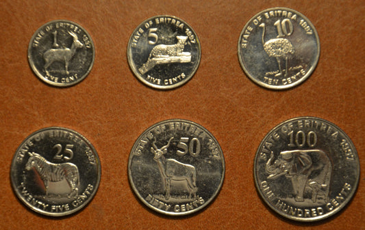 Eritrea 6 érme 1997 (UNC)